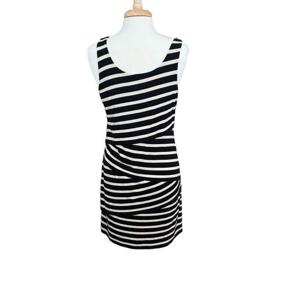 LOFT Dresses Ann Taylor Loft Black Tan Beige Striped Sleeveless Tank Dress MP - Picture 1 of 8